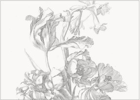 Papel de parede não tecido Engraved Flowers