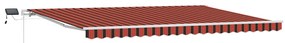 Toldo Retrátil Laranja e marrom 500 × 300 cm laranja e castanho