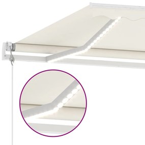 Toldo automático com LED e sensor de vento 500x350 cm cor creme