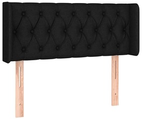 Cabeceira de cama c/ luzes LED tecido 93x16x78/88 cm preto