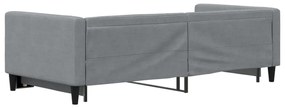 Sofá-cama com gavetão 90x190 cm tecido cinzento-claro