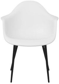 Cadeiras de jantar 4 pcs PP branco