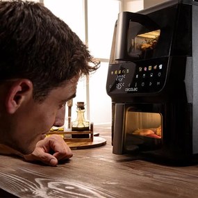 Fritadeira de ar de 10L com janelas Cecofry DuoLevel 10000 DuoSize Window com cubas sobrepostas de 3.5L e 6.5L, 2000 W de potência