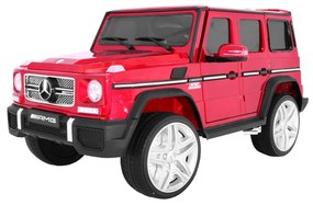 Carro elétrico para Crianças 12V Mercedes G65 2 4G Rodas de EVA, Assento de couro Vermelho Pintado