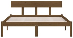 Estrutura de cama 120x200 cm madeira pinho maciço castanho mel