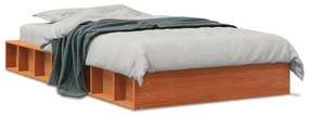 Estrutura de cama 75x190 cm madeira pinho maciça castanho cera