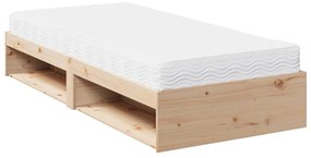 Sofá-cama com colchão 80x200 cm madeira de pinho maciça