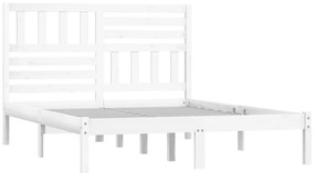 Estrutura de cama 160x200 cm madeira de pinho maciça branco