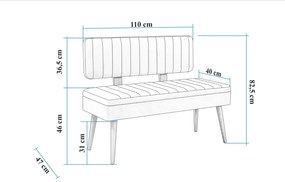 Bank Vina – Atlantic Pine Anthracite – 110x82,5x40 cm