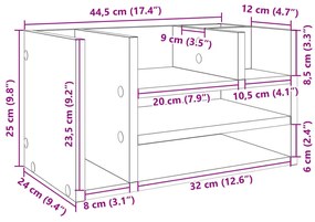 Organizador de secretária 44,5x24x25cm derivados madeira branco