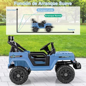 Veículo Elétrico para Crianças 2 a 5 anos, 99 x 62 x 62 cm, Com Comando à Distância, Azul