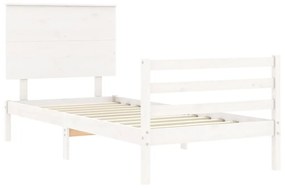 Estrutura de cama com cabeceira 90x200 cm madeira maciça