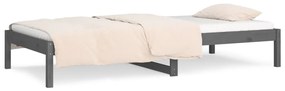 Sofá-cama de solteiro 90x190 cm madeira de pinho maciça cinza