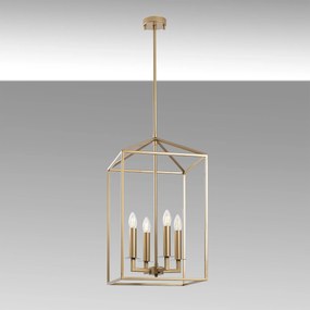 Candeeiro de Teto Till – Dourado – 35 x 35 x 107 cm