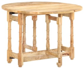 Mesa de jantar redonda 110x76 cm madeira de mangueira maciça