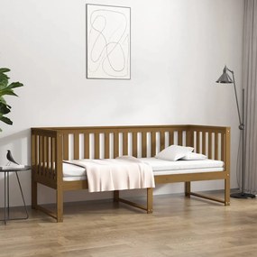 vidaXL Sofá-cama 80x200 cm madeira de pinho maciça castanho mel