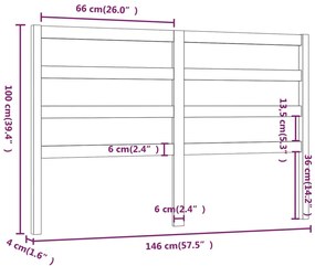 Cabeceira de cama 146x4x100 cm pinho maciço branco