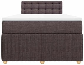 Cama com molas/colchão 120x200 cm tecido castanho-escuro