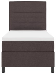 Cama Box com Colchão Castanho Escuro Solteiro Tecido