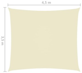 Para-sol estilo vela tecido oxford retangular 3,5x4,5 m creme
