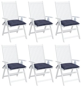 Almofadões cadeira 6 pcs 50x50x7 cm tecido oxford azul-marinho