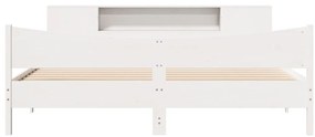 Cama sem colchão 180x200 cm madeira de pinho maciça branco