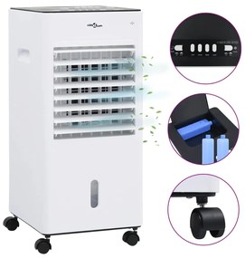 51464 vidaXL Refrigerador de ar portátil 3 em 1 65 W 61x31x27cm branco/preto