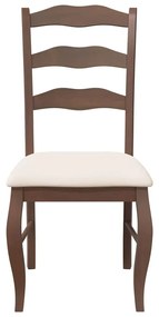 Cadeiras de jantar com almofadões 2 pcs madeira maciça castanho