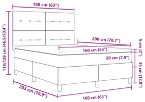 Cama Box Spring com Colchão Bege 160x200 cm Tecido