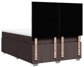 Cama com molas/colchão 160x200 cm tecido castanho-escuro