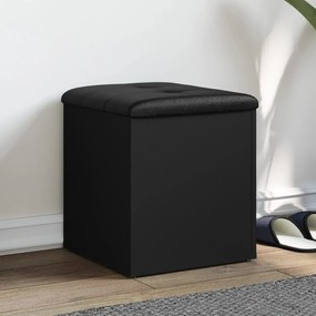 vidaXL Banco de arrumação 42x42x45 cm derivados de madeira preto