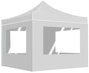 Tenda dobrável profissional com paredes 2x2m alumínio branco