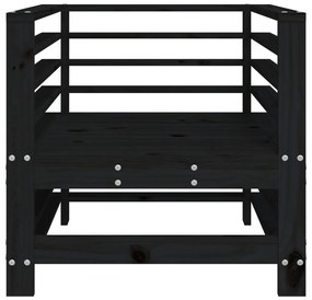 Cadeiras de jardim 2 pcs madeira de pinho maciça preto