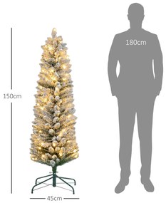 HOMCOM Árvore de Natal Árvore de Natal artificial nevada de 150 cm com