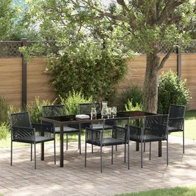 Conjunto de 4 Preto Vime PE 54x60,5x83,5 cm Durável