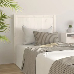 vidaXL Cabeceira de cama 80,5x4x100 cm madeira de pinho maciça branco