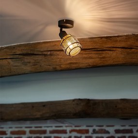 Candeeiro de teto design preto com dourado - Noud