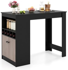 Mesa Lateral Quadrada com Base Metálica em T, Mesa de Cabeceira Industrial - Marrom Rústico