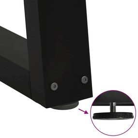 Pernas para mesa de jantar em V 3 peças, pretas, 100x(72-73,3) cm, aço