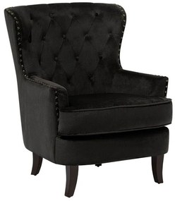 Poltrona em veludo preto VIBORG II Beliani