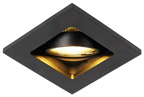 Foco embutido inteligente preto com WiFi GU10 ajustável - Qure