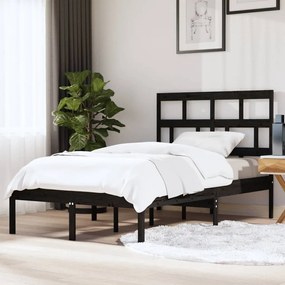 vidaXL Estrutura de cama 120x200 cm madeira de pinho maciça preto