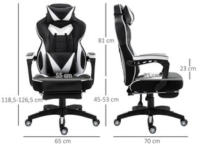 Vinsetto Cadeira de escritorio gaming ergonômica Altura ajustável Recl