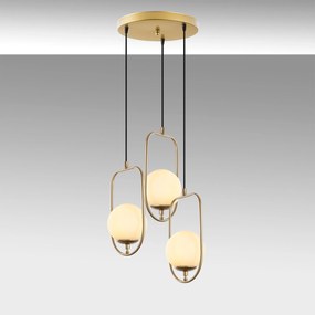 Candeeiro Suspenso Skew – Dourado – 55 cm