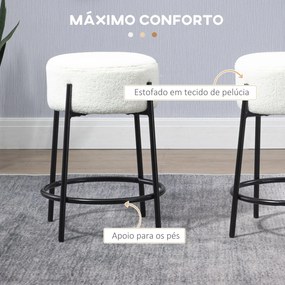 Conjunto de 2 Bancos Altos de Cozinha em Borrego Bancos Altos sem Enco