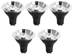 Conjunto de 5 Lâmpadas LED Dimáveis GU10 70mm 6.5W 600lm 2700K