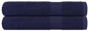 vidaXL Toalhas 2 pcs 100x200 cm 360 gsm 100% algodão azul marinho