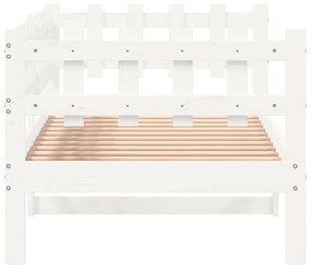Sofá-cama sem colchão 90x200 cm madeira de pinho maciça branco