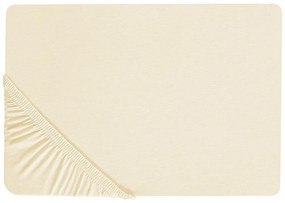 Lençol-capa em algodão creme 160 x 200 cm JANBU Beliani