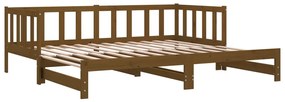 Estrutura sofá-cama de puxar 2x(90x190)cm pinho maciço castanho